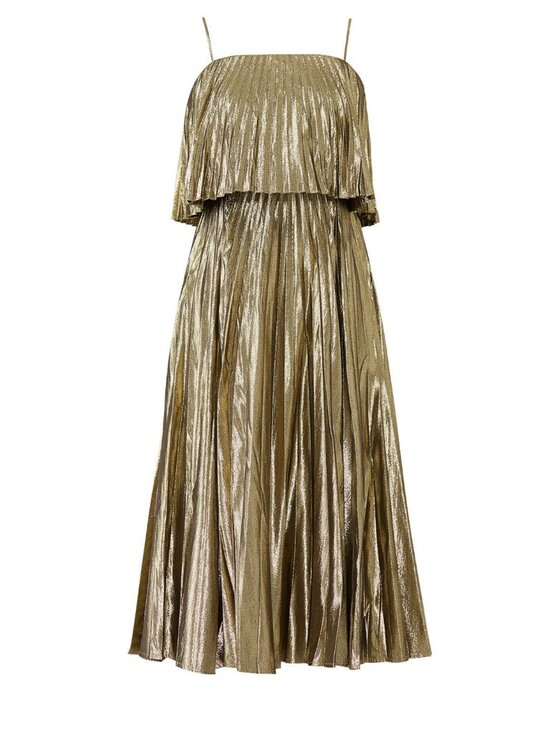 J. Crew Dresses & Skirts - J.Crew Gold Pleated Midi Dress, Size 10